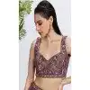 Chiffon Embroidery Work Sangeet Ceremony Plus Size Lehenga Choli In Rose Gold -145409363