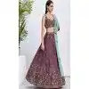 Chiffon Embroidery Work Sangeet Ceremony Plus Size Lehenga Choli In Rose Gold -145409363
