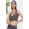 Chiffon Embroidery Work Sangeet Ceremony Plus Size Lehenga Choli In Voilet -145409364