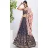 Chiffon Embroidery Work Sangeet Ceremony Plus Size Lehenga Choli In Voilet -145409364