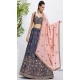 Chiffon Embroidery Work Sangeet Ceremony Lehenga Choli In Voilet -145409364