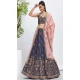Chiffon Embroidery Work Sangeet Ceremony Lehenga Choli In Voilet -145409364