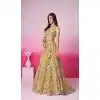 Net Embroidery Work Sangeet Ceremony Plus Size Lehenga Choli In Mustard -145409365
