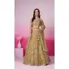 Net Embroidery Work Sangeet Ceremony Plus Size Lehenga Choli In Mustard -145409365