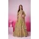 Net Embroidery Work Sangeet Ceremony Lehenga Choli In Mustard -145409365