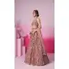 Net Embroidery Work Sangeet Ceremony Plus Size Lehenga Choli In Rose Gold -145409366