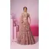 Net Embroidery Work Sangeet Ceremony Plus Size Lehenga Choli In Rose Gold -145409366
