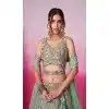 Net Embroidery Work Sangeet Ceremony Plus Size Lehenga Choli In Pista Green -145409367