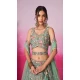 Net Embroidery Work Sangeet Ceremony Lehenga Choli In Pista Green -145409367