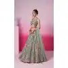 Net Embroidery Work Sangeet Ceremony Plus Size Lehenga Choli In Pista Green -145409367