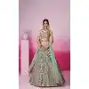 Net Embroidery Work Sangeet Ceremony Plus Size Lehenga Choli In Pista Green -145409367