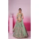 Net Embroidery Work Sangeet Ceremony Lehenga Choli In Pista Green -145409367