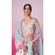 Silk Embroidery Work Sangeet Ceremony Lehenga Choli In Cream -145409368