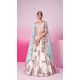 Silk Embroidery Work Sangeet Ceremony Lehenga Choli In Cream -145409368