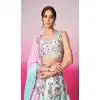 Silk Embroidery Work Sangeet Ceremony Plus Size Lehenga Choli In Turquoise Blue -145409370