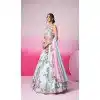 Silk Embroidery Work Sangeet Ceremony Plus Size Lehenga Choli In Turquoise Blue -145409370