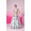 Silk Embroidery Work Sangeet Ceremony Plus Size Lehenga Choli In Turquoise Blue -145409370