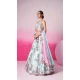 Silk Embroidery Work Sangeet Ceremony Lehenga Choli In Turquoise Blue -145409370