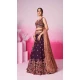 Chiffon Embroidery Work Sangeet Ceremony Lehenga Choli In Burgundy -145409371
