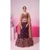 Chiffon Embroidery Work Sangeet Ceremony Plus Size Lehenga Choli In Burgundy -145409371