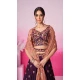 Chiffon Embroidery Work Sangeet Ceremony Lehenga Choli In Burgundy -145409371