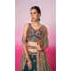 Chiffon Embroidery Work Sangeet Ceremony Lehenga Choli In Green -145409372