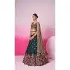 Chiffon Embroidery Work Sangeet Ceremony Plus Size Lehenga Choli In Green -145409372