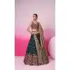 Chiffon Embroidery Work Sangeet Ceremony Plus Size Lehenga Choli In Green -145409372