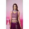 Georgette Embroidery Work Sangeet Ceremony Plus Size Lehenga Choli In Burgundy -145409374