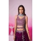 Georgette Embroidery Work Sangeet Ceremony Lehenga Choli In Burgundy -145409374