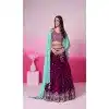 Georgette Embroidery Work Sangeet Ceremony Plus Size Lehenga Choli In Burgundy -145409374