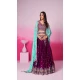 Georgette Embroidery Work Sangeet Ceremony Lehenga Choli In Burgundy -145409374