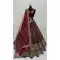 Maroon Velvet Diamond Work Designer Bridal Wear Lehenga Choli -145539445
