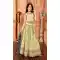 Chinon Embroidery Work Designer Kids Girls Lehenga Choli In Lime Green -145629491