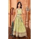 Chinon Embroidery Work Designer Kids Girls Lehenga Choli In Lime Green -145629491