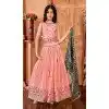 Chinon Embroidery Work Designer Kids Girls Lehenga Choli In Peach -145629493