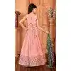 Chinon Embroidery Work Designer Kids Girls Lehenga Choli In Peach -145629493