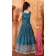 Chinon Embroidery Work Designer Kids Girls Lehenga Choli In Teal Blue -145629494
