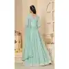 Plus Size Georgette Embroidery Work Anarkali Style Salwar Suit In Sky Blue - 9277186505