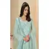 Plus Size Georgette Embroidery Work Anarkali Style Salwar Suit In Sky Blue - 9277186505