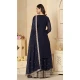 Georgette Sequence Work Party Wear Palazzo Salwar Suit In Navy Blue - 9277186507