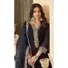 Plus Size Georgette Sequence Work Party Wear Palazzo Salwar Suit In Navy Blue - 9277186507