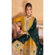 Premium Chinon Embroidery Work Yellow Designer Palazzo Salwar Suit - 9314186665