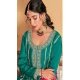 Premium Chinon Embroidery Work Rama Blue Designer Palazzo Salwar Suit - 9314186666