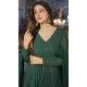 Georgette Embroidery Work Party Wear Anarkali Suits In Green - 9316186672
