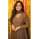 Georgette Embroidery Work Party Wear Anarkali Suits In Brown - 9316186674