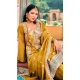 Chinon Embroidered Party Wear Palazzo Salwar Suit In Mustard Color - 9324186710