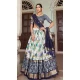 Blue Tussar Silk Patola Print Work Party Wear Lehenga Choli - 9339186758