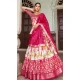 Pink Tussar Silk Patola Print Work Party Wear Lehenga Choli - 9339186759