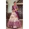 Purple Tussar Silk Patola Print Work Party Wear Plus Size Lehenga Choli - 9339186761